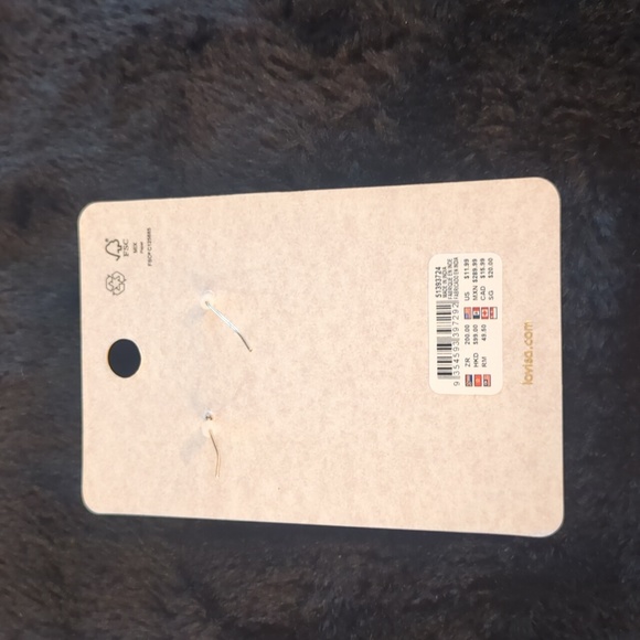 Lovisa Black & Gold Tiered Hearts Enamel Statement Dangle Drop Earrings New - Picture 4 of 8